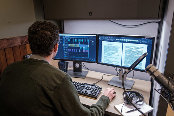 A person working on a computer.