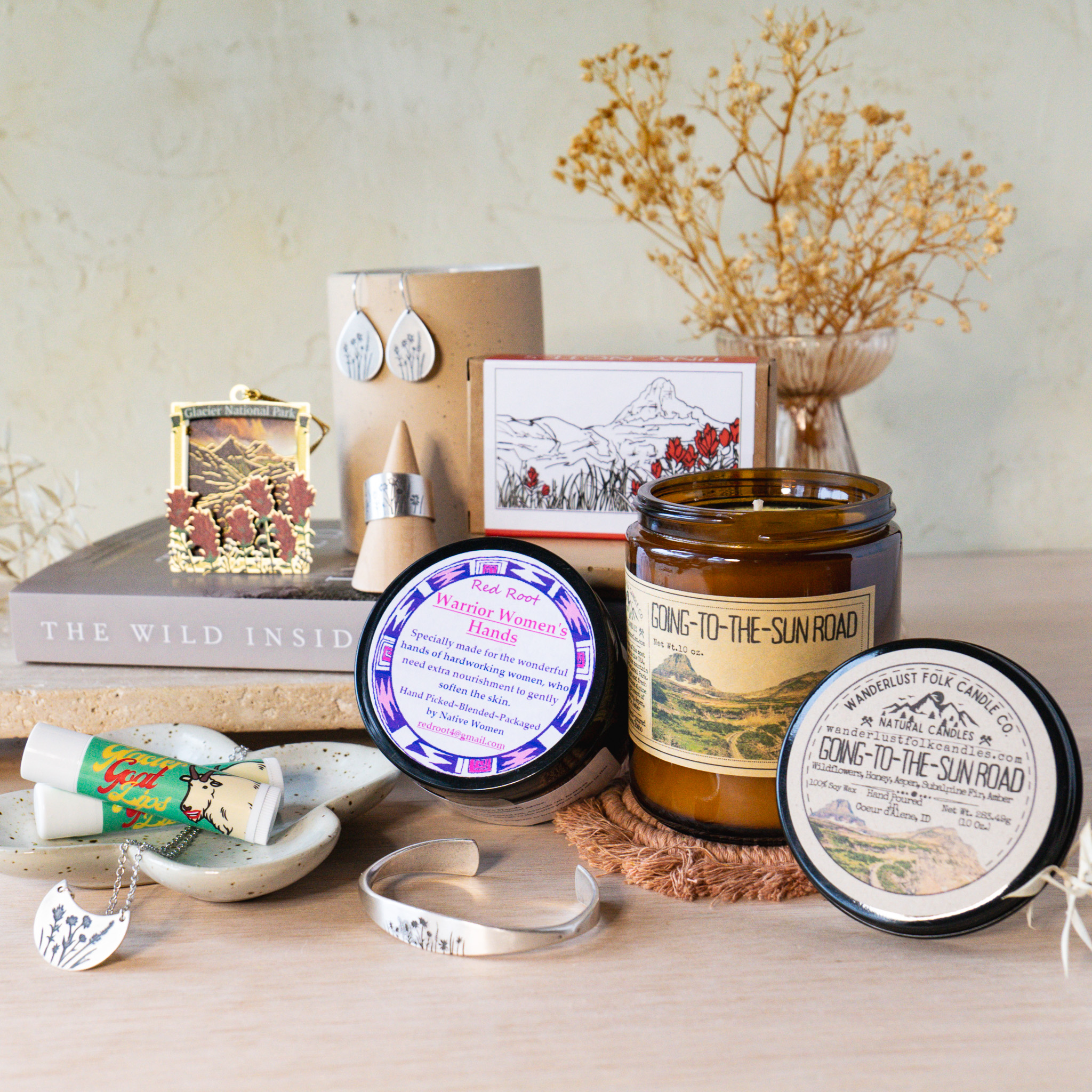 Group of products for a ladies gift guide