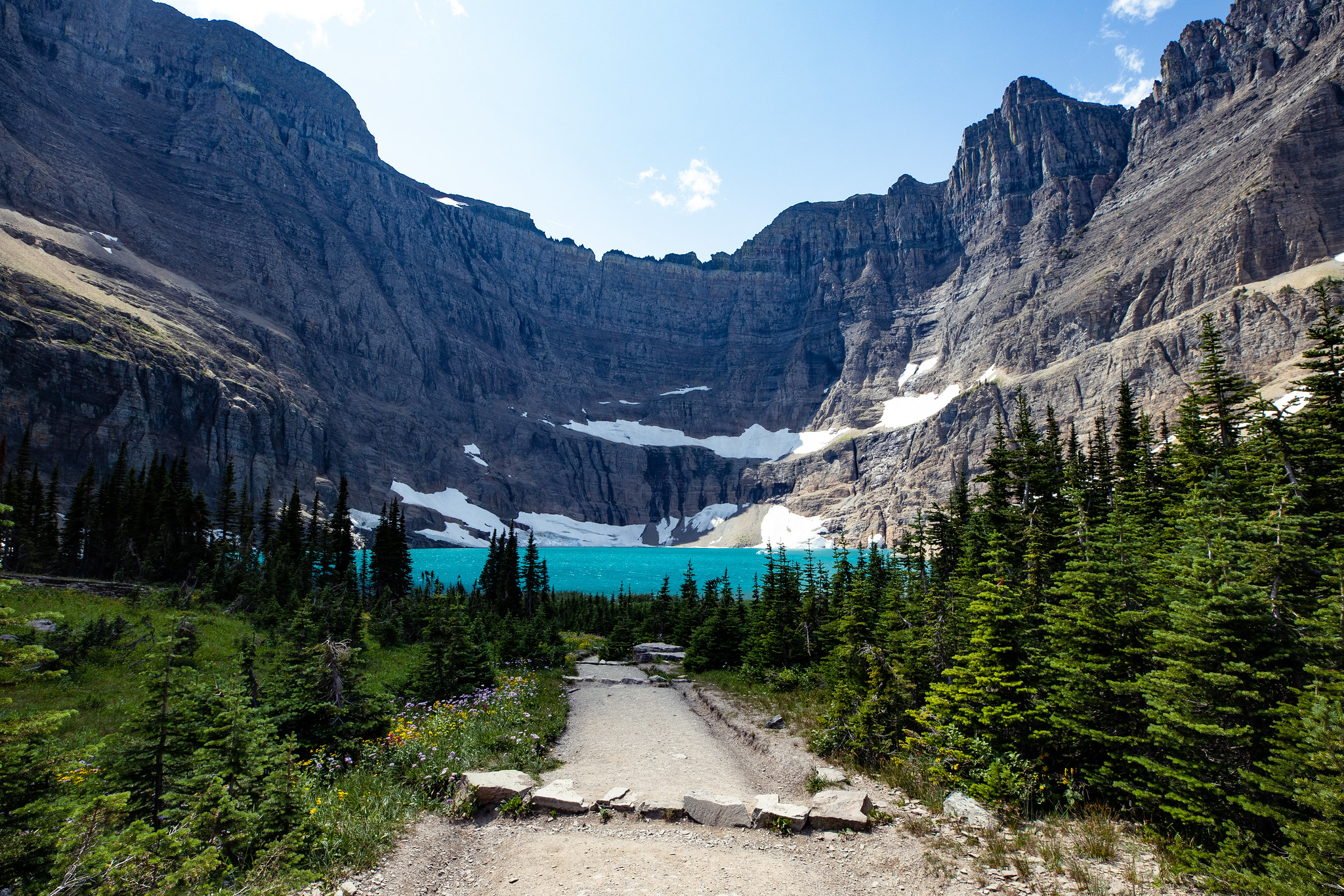 Trail leading up to iceberg lake.